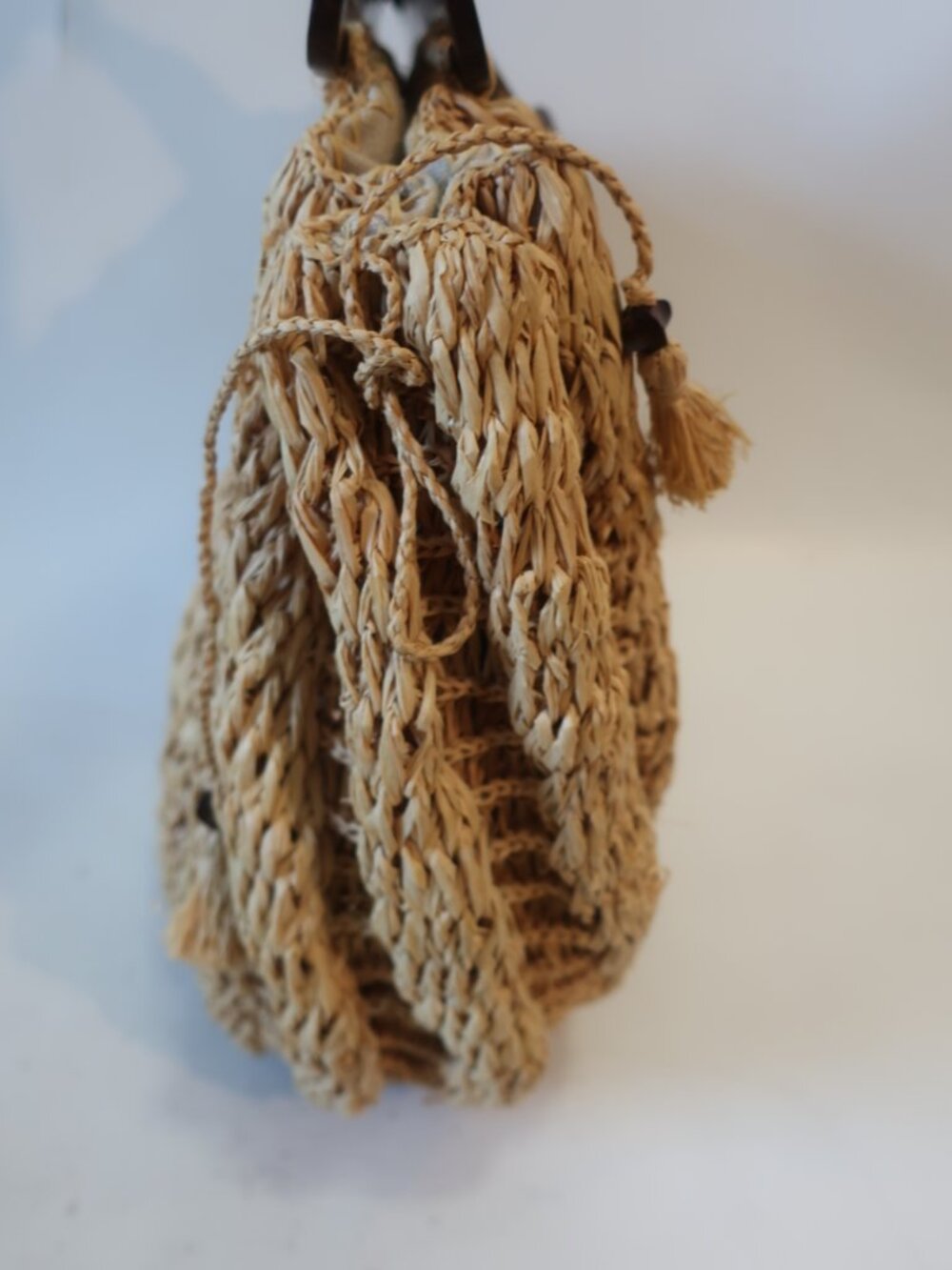 Womens Tocca Beige Straw & Leather Handbag - Picture 6 of 10